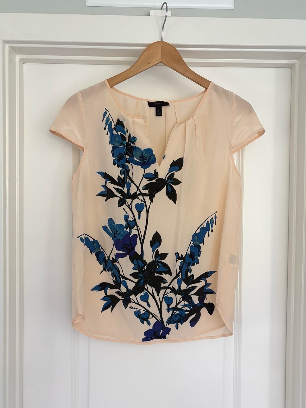 J. Crew 100% Silk Semi Sheer Floral top 6/S